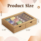 Wooden Coffee Pods Organizer Storage Box with Acrylic Lid, Natural