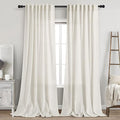 Extra Long Curtains 120 inch Length 2 Panels Back Tab Neutral Farmhouse Drapes by Nanspring