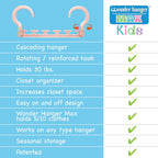 Max Space Saving Hangers, 10-Pack, 360° Hooks, Pastel Pink