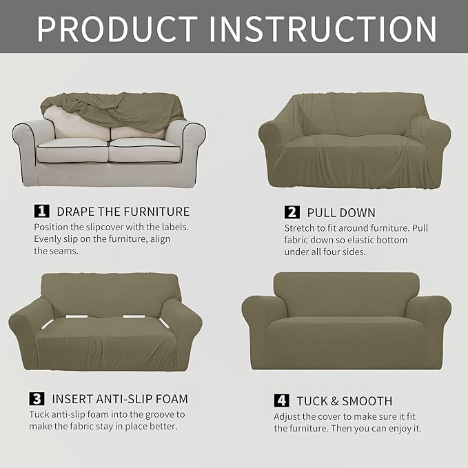 Easy-Going Stretch Oversized Loveseat Slipcover 1-Piece Sofa Cover Furniture - Image 6