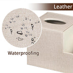 PU Leather Square Tissue Box Cover - Multi-Functional Tissue Box Holder