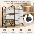 Baby Diaper Caddy Organizer Cart with Wheels, 4-Tier Rolling Diaper Cart with Dividers and Drawers, Multi-Layer Nursery Storage for Diapers & Baby Essentials