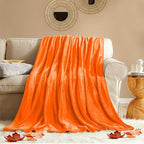 KMUSET Fall Throw Blanket Orange Fleece Throw 50 X 60 inches by COZYBLANKETHappyHomeLife