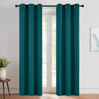 NICETOWN Teal Blackout Cafe Faux Silk Curtains by NICETOWN