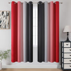 Estelar Textiler Ombre Red and Black Curtains 72 Inch Length 2 panels, Complete - Image 2