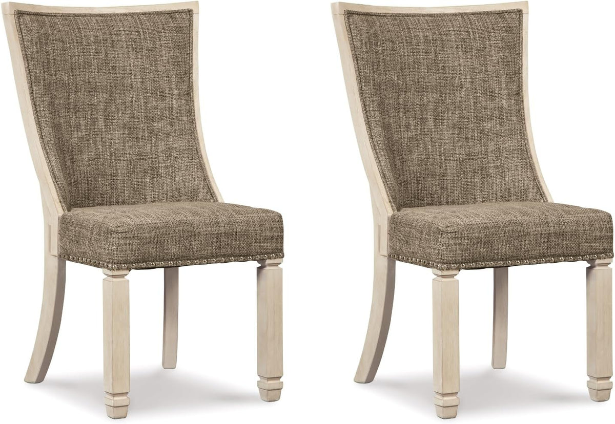 Signature Design by Ashley Upholstered Dining Chairs Set of 2, Bisque