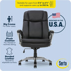 Serta Ergonomic Big and Tall Executive Office Chair Lumbar Support, Leather
