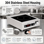 Commercial Induction Cooktop 1800W 120V, Countertop Burner