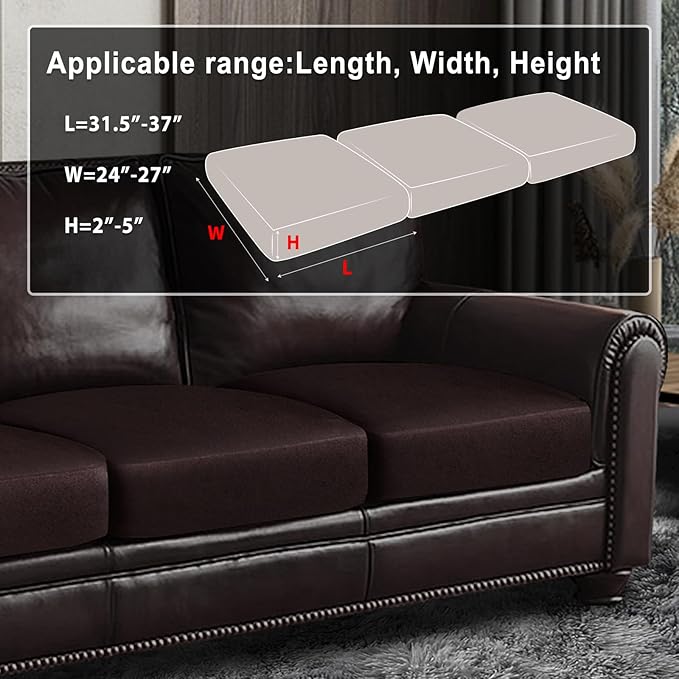 Leather Look Couch Cushion Covers Sofa Seat Slipcovers Sets Couches Furniture - Image 3