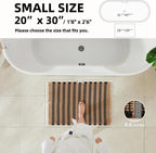 TYUU Waffle Bath Mat, Boho Bathroom Rugs Non Slip, 30x20 Black & Khaki