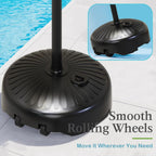 63 Inch Pool Towel Rack Outdoor with Built-in Tray and Wheels