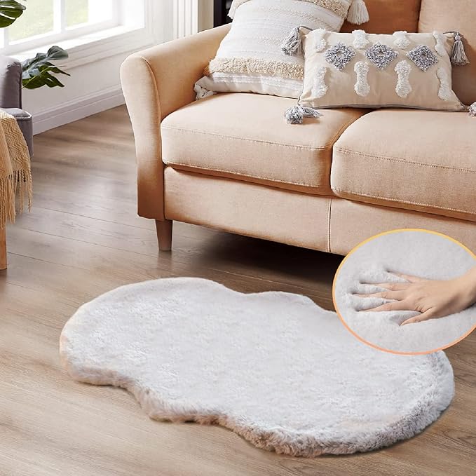 ORINOVA Grey Runner Fuzzy Rug for Bedroom Washable Fluffy Nursery Rugs for by ORINOVA