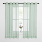 NICETOWN Sheer Curtains for Bedroom Windows, Grommet Top Voile Sheer Country by NICETOWN