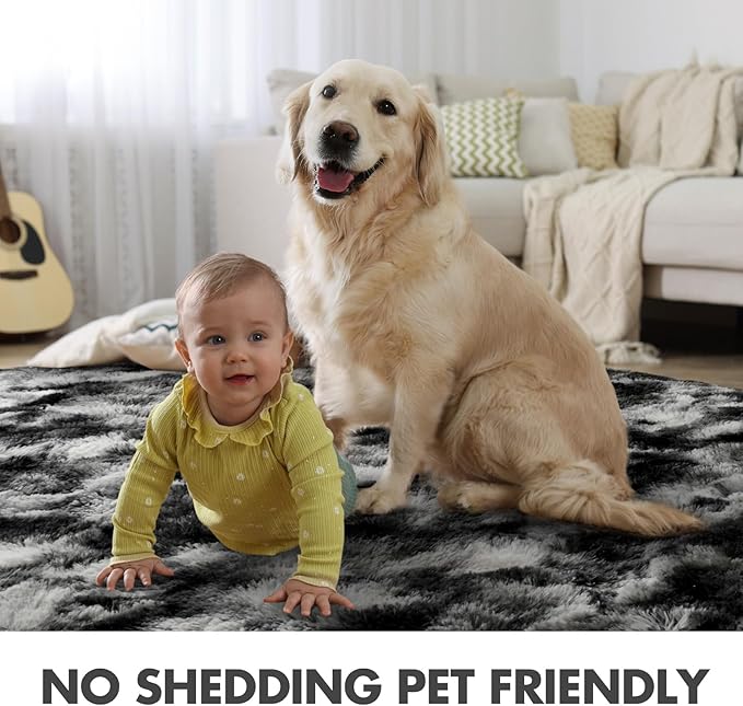4x6 Ft Shag Area Rug for Bedroom Living Room, Tie-Dyed Ultra Soft Fluffy Furry - Image 6