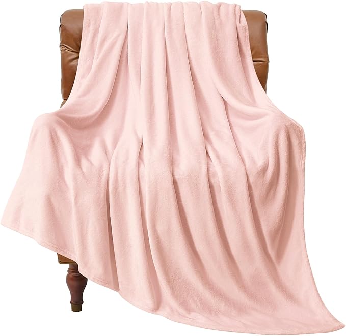 BEDELITE Fleece Blanket Pink Morn Throw Blankets by BEDELITE