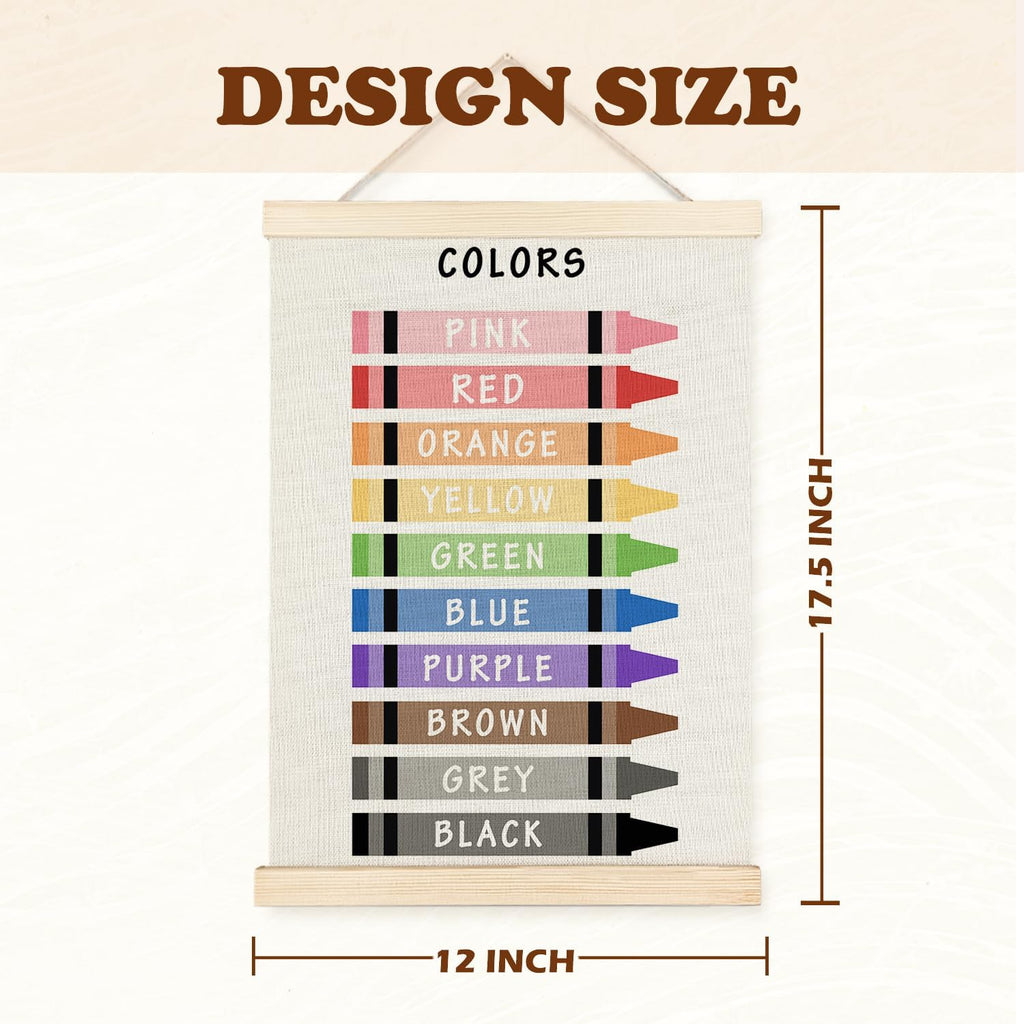 Supwhd Shapes Colors Posters for Classroom Wall, Shapes Colors Learning Poster Hanger Frame Wall Decor for Classroom Nursery Kids Room Playroom Preschool Decor, 12x16 Set of 2