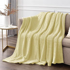 BEDELITE Fleece Blanket Twin Size – 3D Ribbed Jacquard Soft and Warm Decorative - Image 4