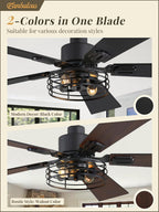 Fanbulous 42 Inch Farmhouse Rustic Ceiling Fan with Light & Remote