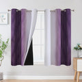 Estelar Textiler Purple and Greyish White Ombre Blackout Curtains 54 Inch by ESTELARTEXTILER