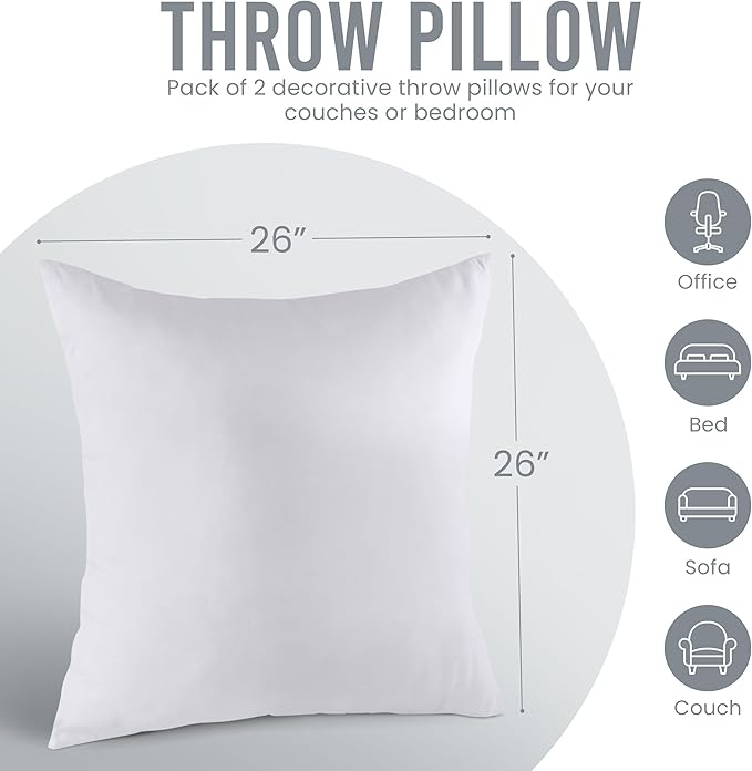 Utopia Bedding 26x26 Pillow Inserts, Sofa & Couch – Soft, Supportive & Fluffy - Image 5