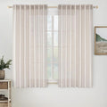 MIULEE White Linen Curtains 54 Inch Length 2 Panels by MIULEE