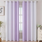Estelar Textiler Lilac and Greyish White Gradient Blackout Curtains - Image 2