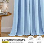 MIULEE Sky Blue Blackout Curtains - Image 5