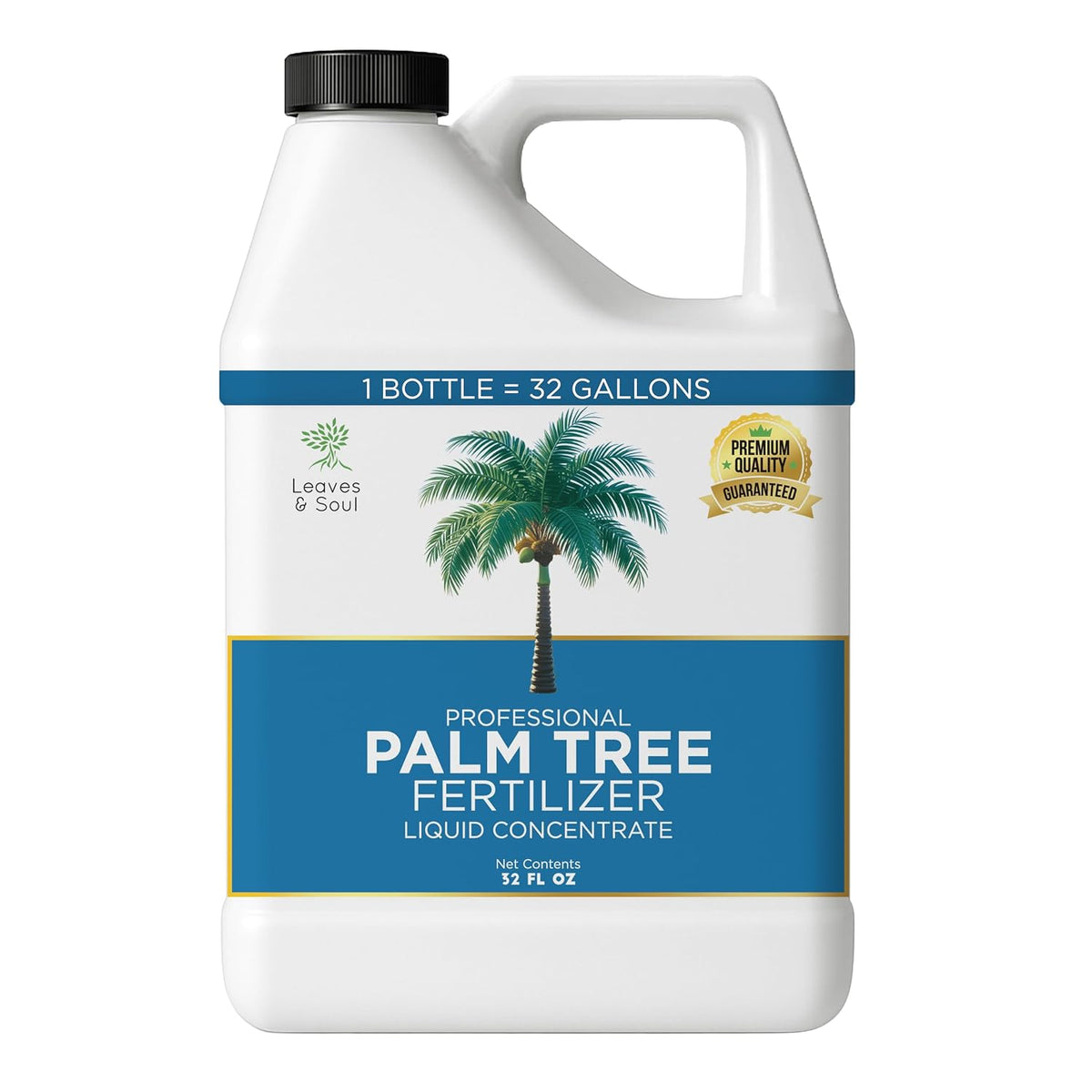 Leaves & Soul Palm Tree Fertilizer 6-4-6, Liquid Palm Plant Food, 32 oz