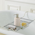 Bathroom Accessories Set, Bath Accessory Complete Set with Lotion Dispenser/Soap Pump, Soap Dish and Toothbrush Holder, Bath Mat, Shower Curtain with 12 Hooks (Embossed Pattern, Tan)