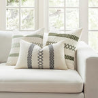 MIULEE Set of 2 Gray Boho Decorative Pillow Covers 18x18 Inch Farmhouse Rustic - Image 3