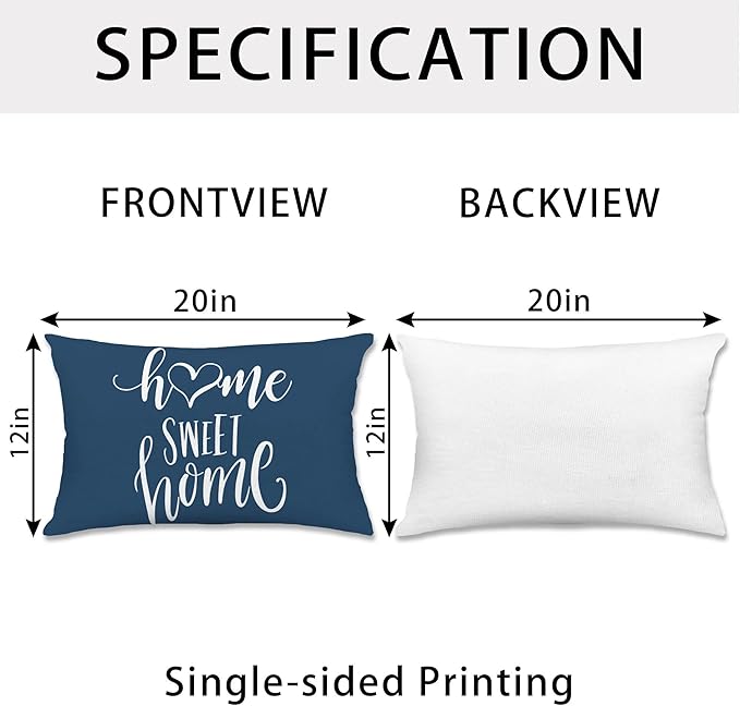 Hexagram Geometric Blue Pillow Covers 12x20 Set of 4, Decorative Outdoor Boho - Image 4