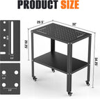TORACK Rolling Metal Workbench, 32x20.5 in Work Table with Perforated Top