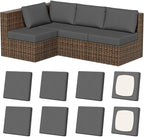 8Pcs Stretch Patio Cushion Covers, Outdoor Couch & Sofa Replacement Slipcovers by VORSHAPE