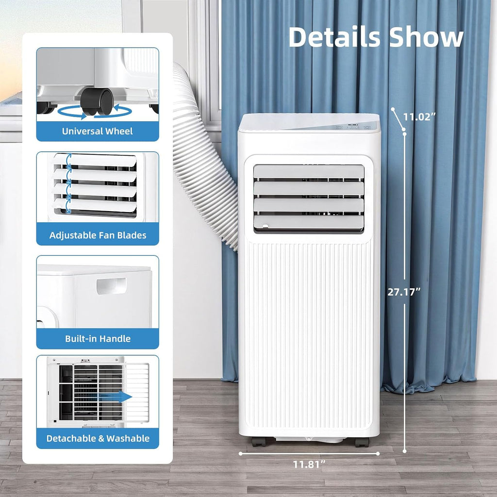 Antarctic Star 10000 BTU Portable Air Conditioner, 3 in 1 Free Standing Cooling AC Unit with Fan & Dehumidifier & Cools, Sleep Mode, 24H Timer, for Home/Kitchen/Office