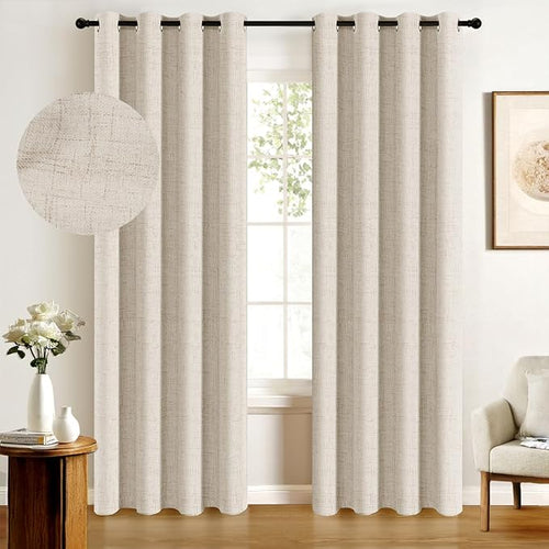 100% Blackout Shield Linen Blackout Curtains by 100BlackoutShield