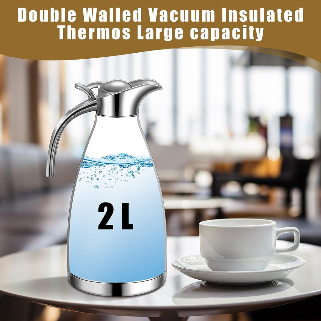 Uiifan 2 Pcs 68oz Thermal Coffee Carafe for Keeping Hot/Cold