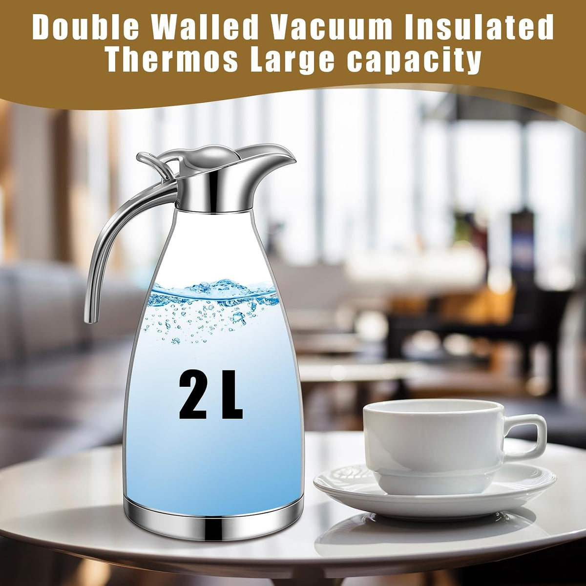 Uiifan 2 Pcs 68oz Thermal Coffee Carafe for Keeping Hot/Cold