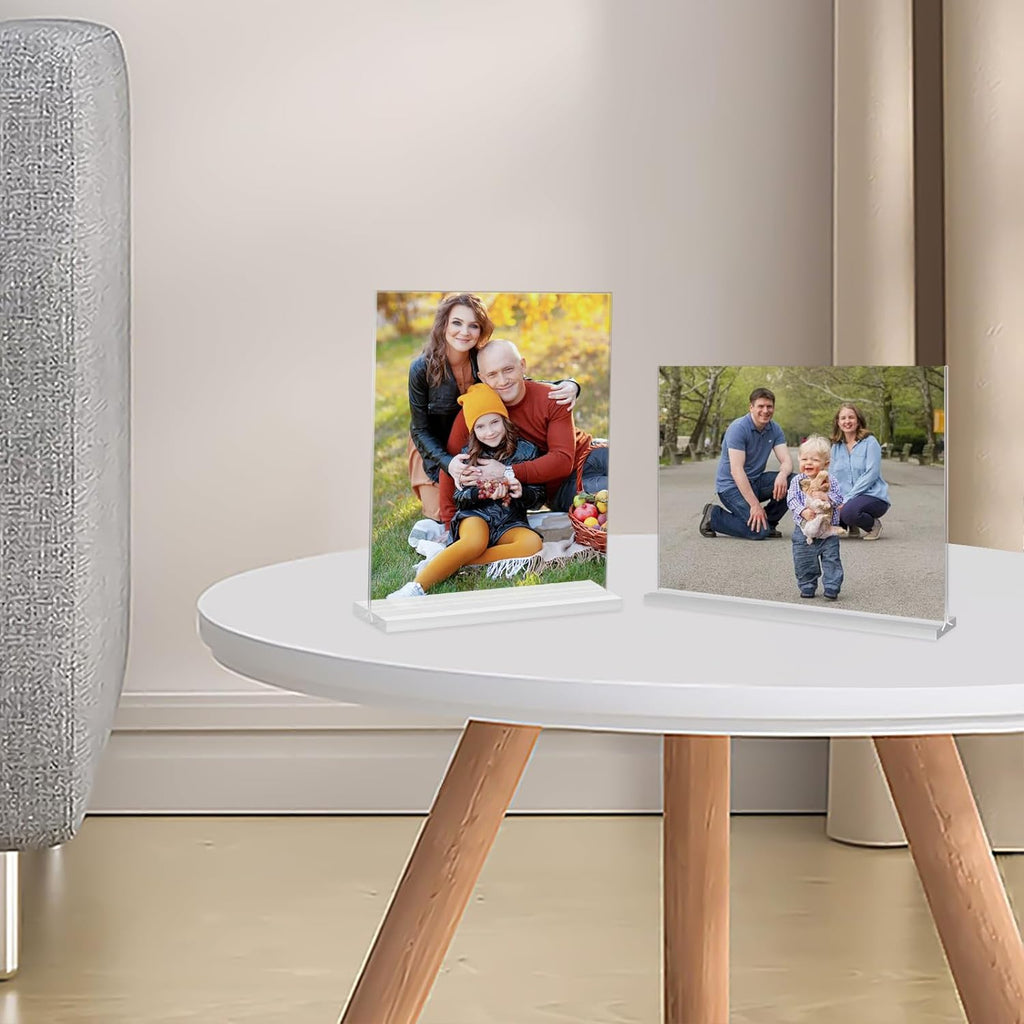 Acrylic Picture Frames 8x10 inches, 4 Pack Clear Plastic Picture Frames Holder Standing,8x10 Double Sided Picture Desktop Display for Photo Home Office -Vertical