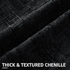 decorUhome Black Chenille Throw Pillow Covers 16x16 Set of 2 Textured Soft Cozy - Image 2