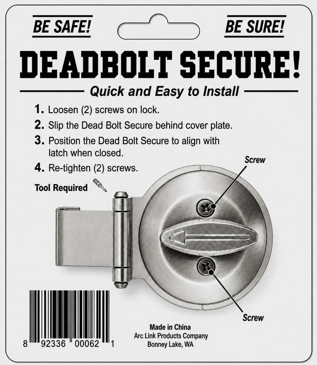 Deadbolt Secure - Anti Lock Bumping & Lock Picking - Antique Brass