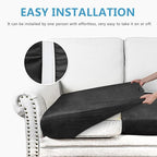 Leather Look Couch Cushion Covers Sofa Seat Slipcovers Sets Couches Furniture - Image 6