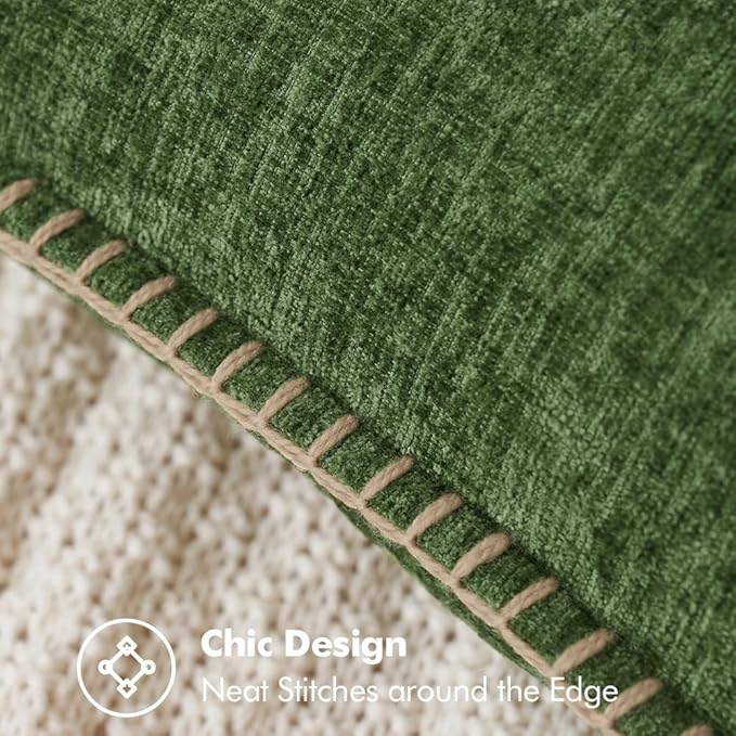 MIULEE Pack of 2 Couch Pllow Covers 18x18 Inch Moss Green Farmhouse Decorative - Image 2