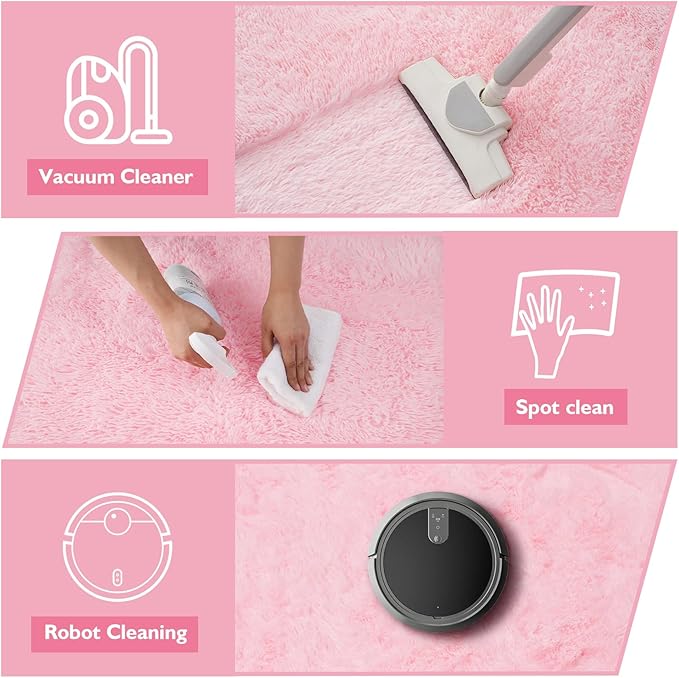 yulidayang Pink Fluffy Round Area Rugs - Image 4