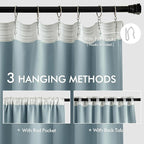 MIULEE Slate Blue Back Tab Blackout Curtains 63 Inch Length 2 Panels Set - Image 3