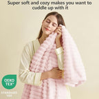 HIMEET Pink Ribbed Twin Blanket - Image 2