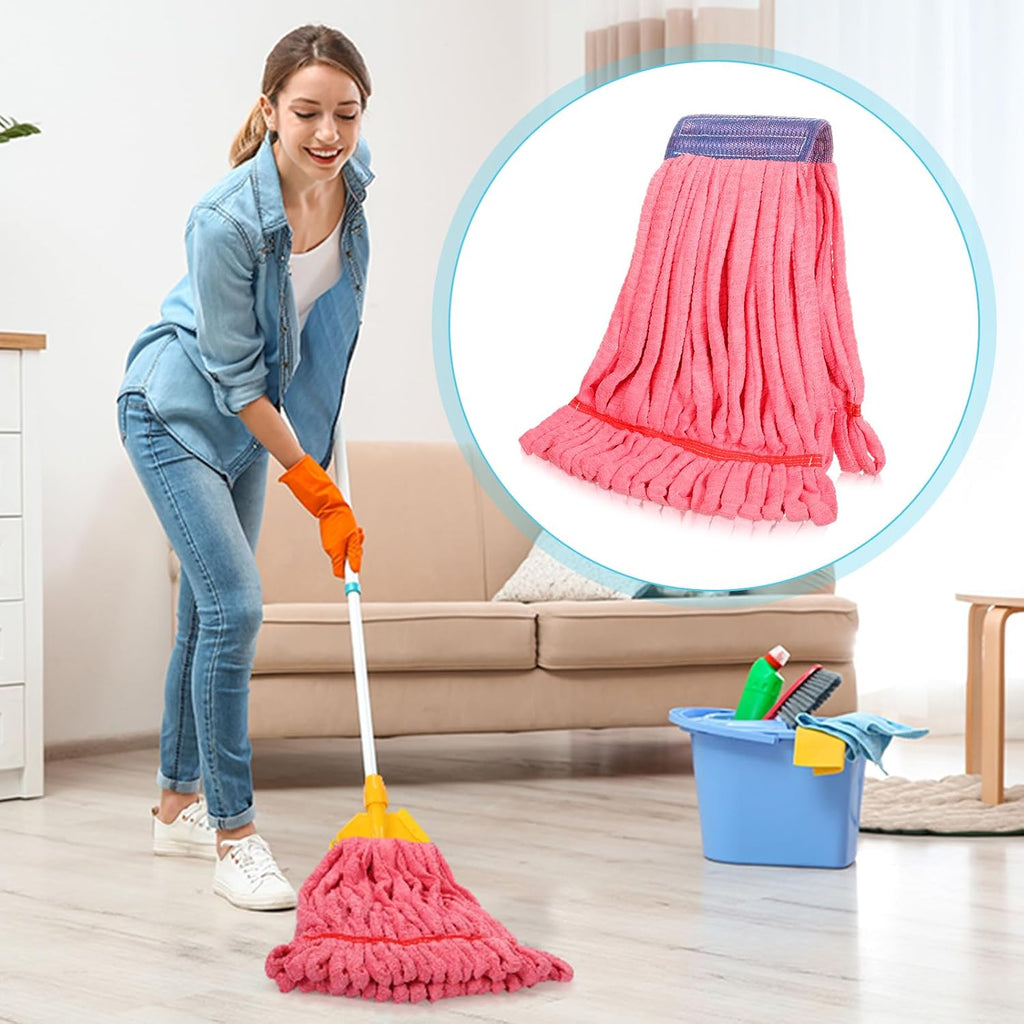 Lallisa 4 Pcs Microfiber Mop Heads Replacement Tube, Large, Red