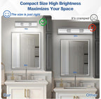 Modern LED Stainless Steel Chrome Acrylic Bathroom Lights Fixtures 3-Light