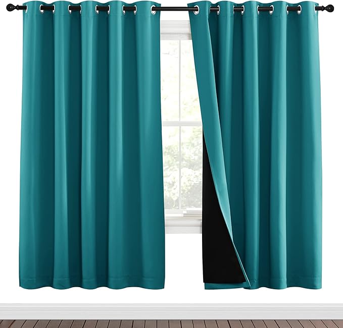 NICETOWN 100% Blackout Window Curtain Panels, Full Light Blocking Drapes - Image 2