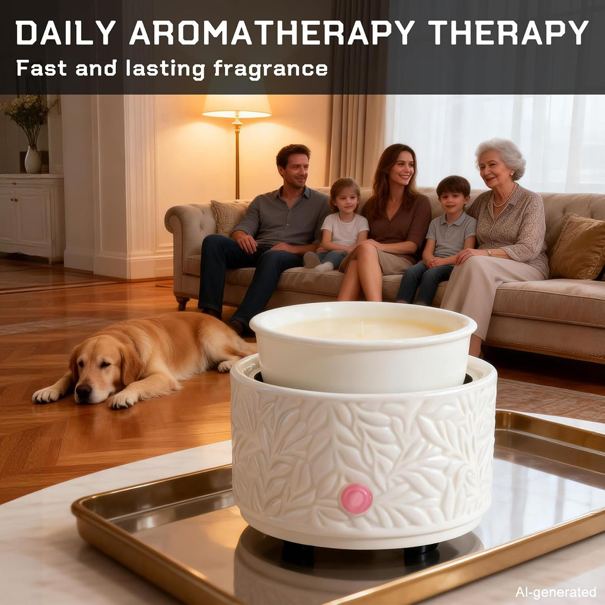 Ceramic Wax Melt Warmer for Scented Wax Electric Wax Burner-White