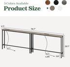 SUPERJARE 78.8 inch Narrow Behind Couch Table with 2 Charging Stations